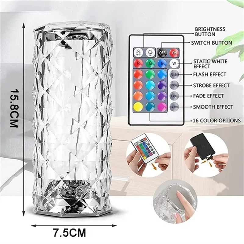 Radiant LED Crystal Lamp